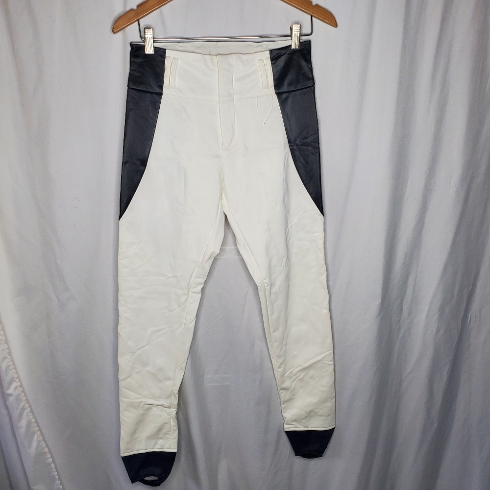 ☆ Spyder White with Black Accent  Painted On Stirrup Pant Size 10